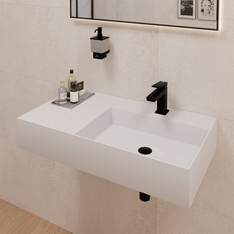 Square Single Control Lavatory Faucet, Black