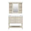 Meuble-lavabo de 36 po avec armoire à pharmacie, armoire à miroir moderne avec tablette réglable, armoire de rangement pour salle de bain à 4 tiroirs, armoire de rangement pour cadre de salle de bain en bois massif