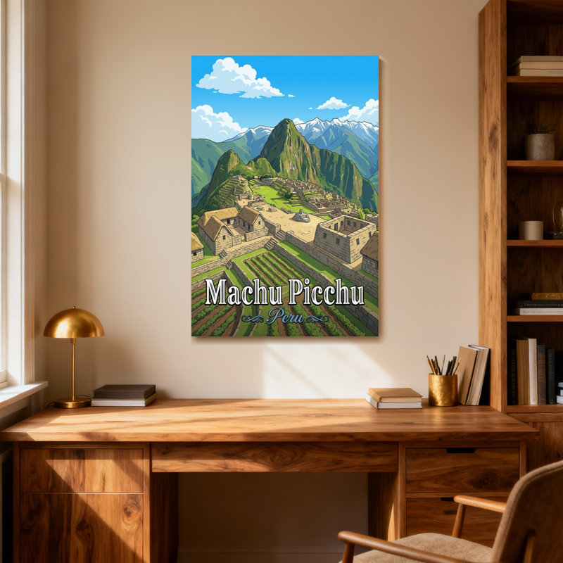 Paysages pittoresques et urbains Machu Picchu, Pérou, paysage de montagne, ruines anciennes, vallée verte, ciel bleu