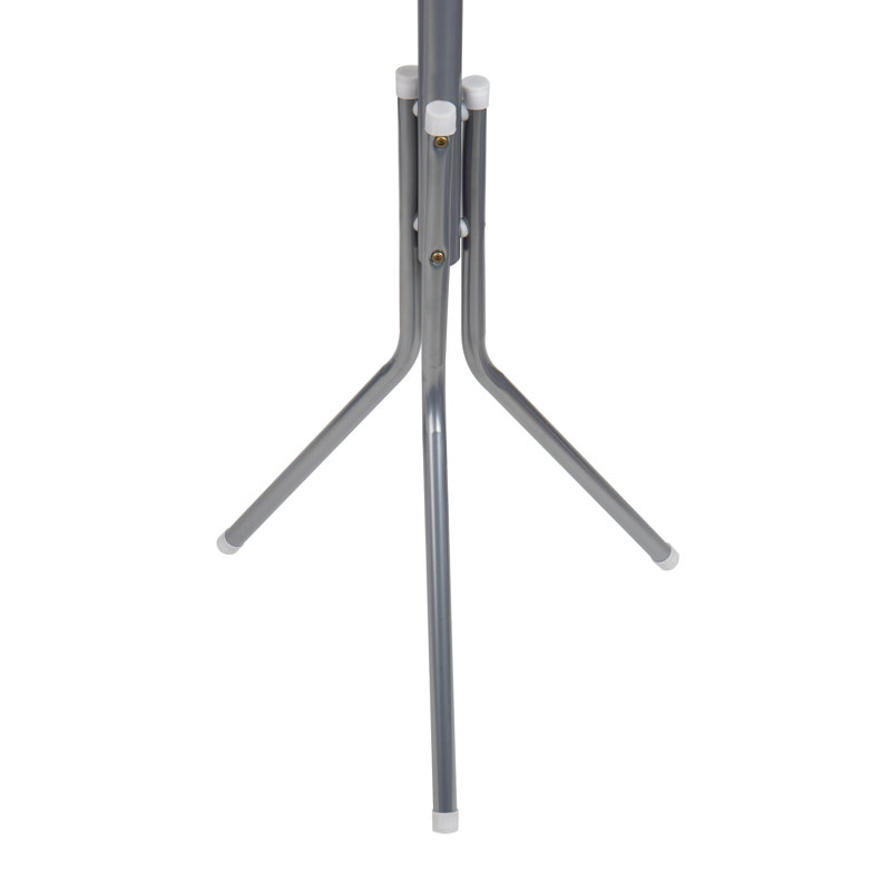 Silver Metal Floor-Standing Coat Rack with Umbrella Stand