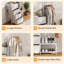 White 3-in-1 Storage Dresser with Garment Rail, 4 Fabric Drawers, Coat Hooks & Double Shoe Rack, Multi Functional Chest of Drawers for Bedroom Entryway