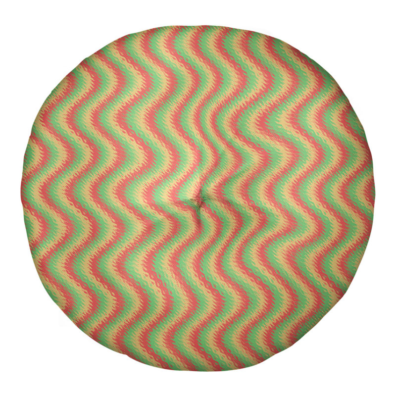Oreiller de sol Katelyn Elizabeth, 26 po x 26 po, Rouge, jaune et vert