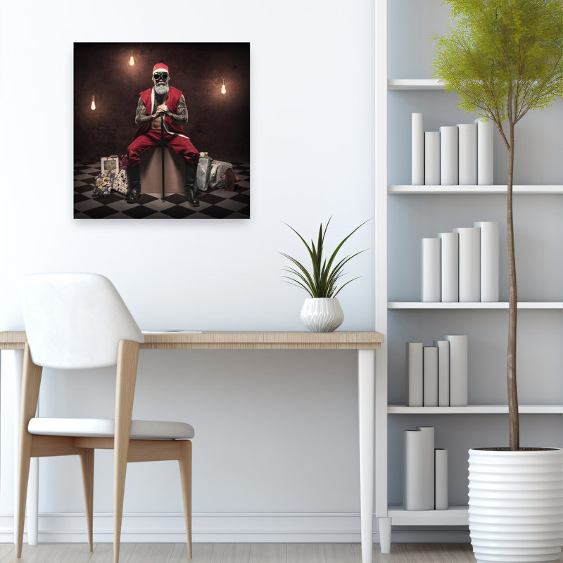«Modern Rebel Santa Modern Modern Urban Urban Architecture», reproduction d'art mural, 24" H x 24" W