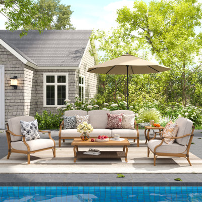 Arcadia Patio 5 Person Aluminum Conversation Set With Cushions