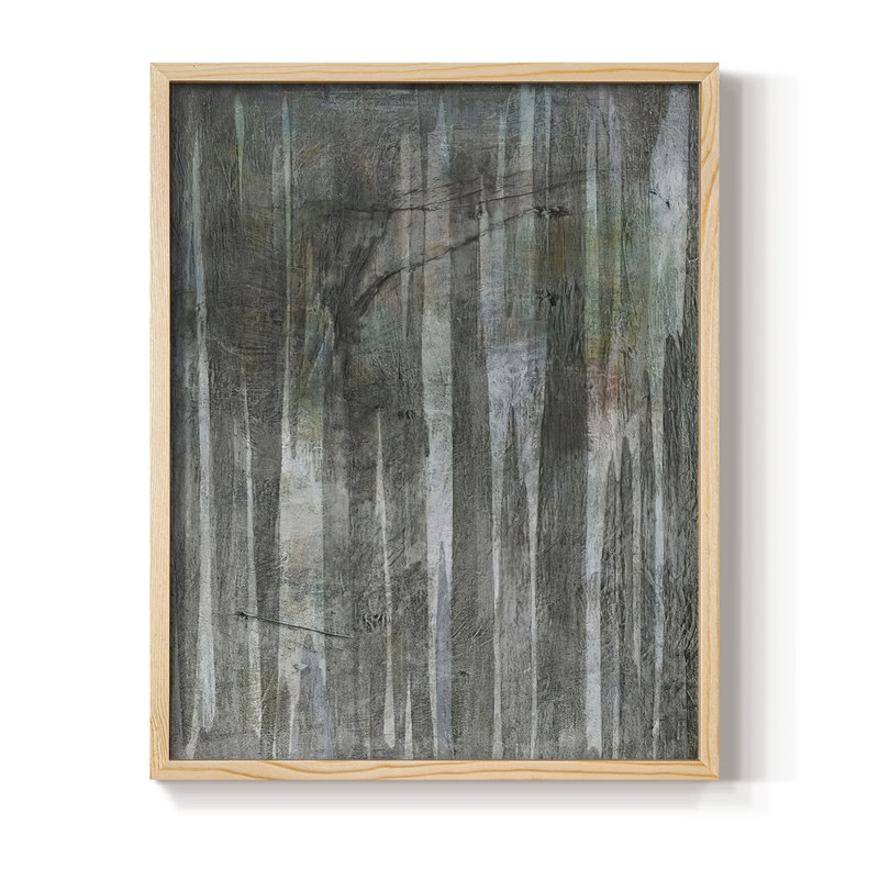 BirchForestAb Abstracts II, reproduction encadrée - bois massif, H 11 po x l 9 po