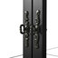 Armoire vitrée avec tablettes réglables et panneau arrière en miroir, portes en verre trempé-1280729696