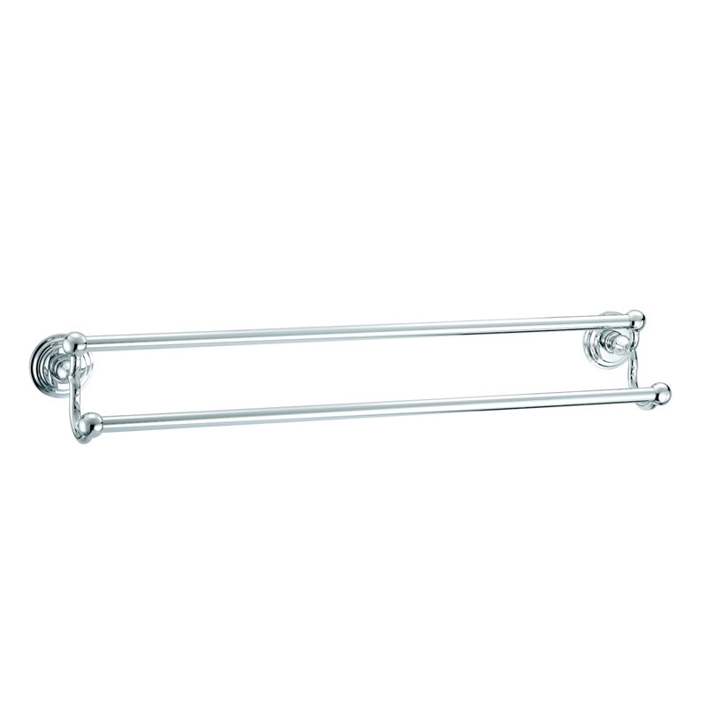 Double barre à serviettes murale Clairview, Chrome poli, 24 po