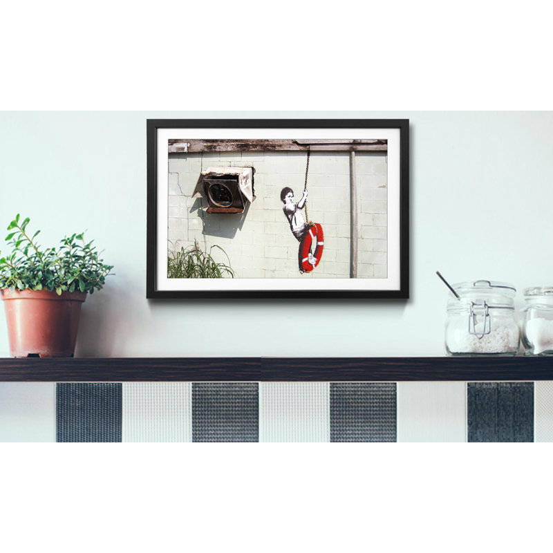 Streetart No.4 by Banksy - Single Picture Frame Print, 44cm H x 64cm W x 2.2cm D