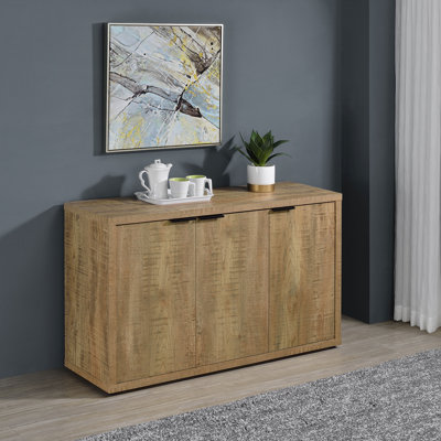 Rabinowitz 3-door Engineered Wood Accent Cabinet with Adjustable Shelves Mango Brown