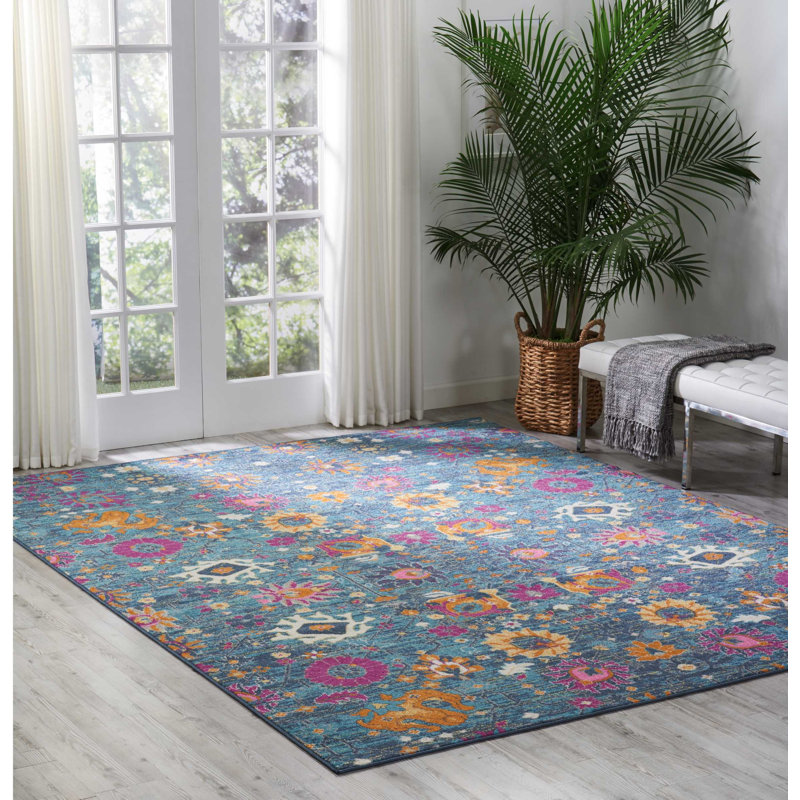 Floral Indoor Rug, Rectangle 8' x 10'