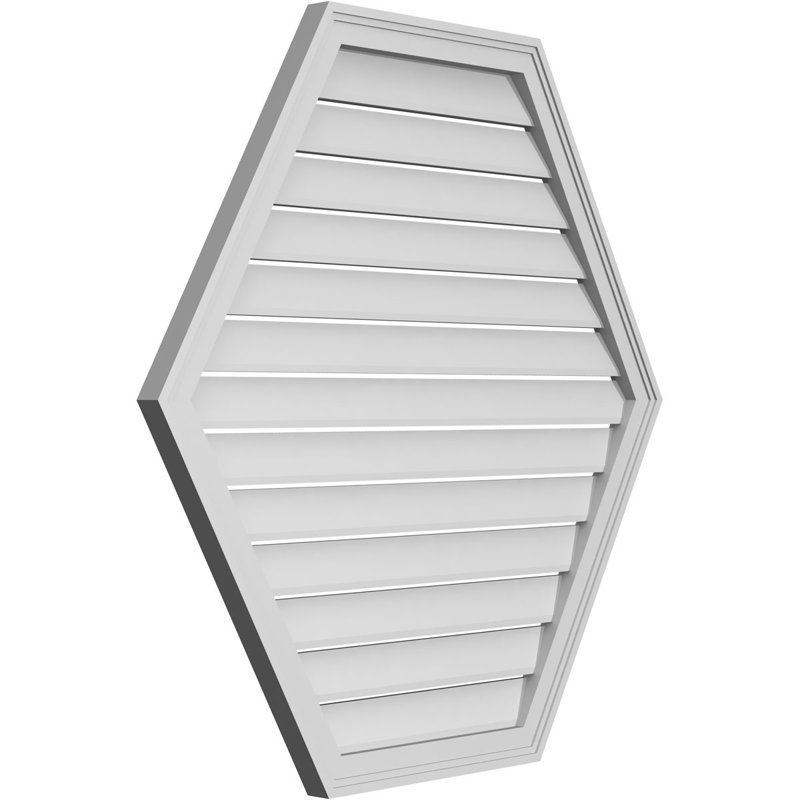 Évent horizontal fonctionnel à pignon en uréthane à surface horizontale Signature, H 40 po x l 40 po x P 1,5 po