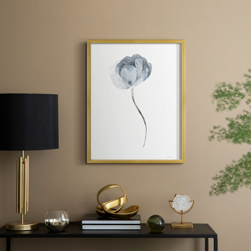 Tulipe II, reproduction encadrée - bois massif, H 21 po x l 17 po, Doré