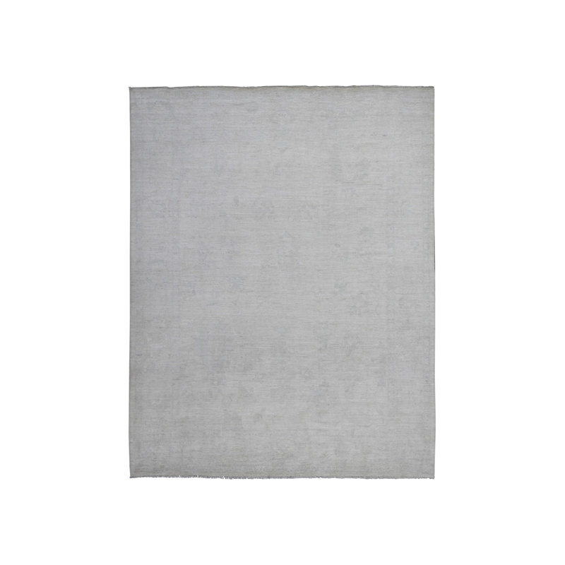 Tapis oriental 8 pi 10 po x 11 pi 4 po à motif de teinture végétale de style Oushak afghan blanc AC8878EC8CF1464BBE0B1D7013E6E611