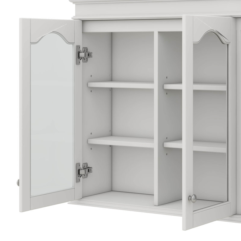 Armoire à pharmacie de 40 pouces avec miroir, rangement mural pour salle de bain avec porte et tablettes, armoire vitrée