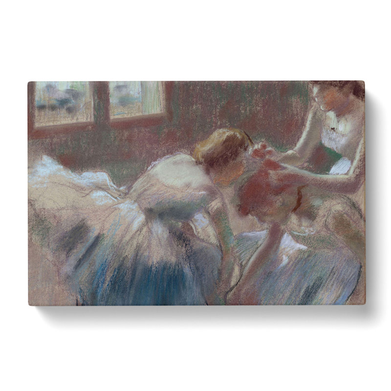 Three Ballet Ballerina Dancers Preparing by Edgar Degas - Wrapped Canvas, 40cm H x 60cm W x 3cm D