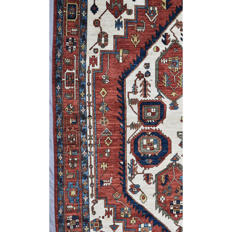 Tapis rouge nouvel âge unique en son genre 9 pi 2 po x 12 pi New Turkmen