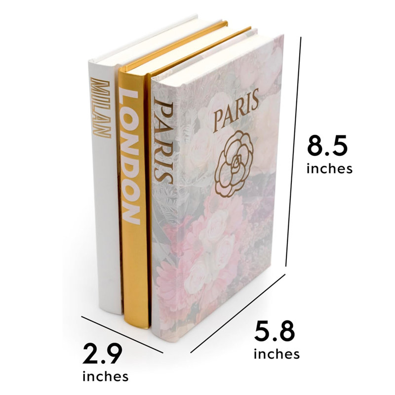 Livres décoratifs pour la maison - Tablettes décoratives - Ensemble de 3