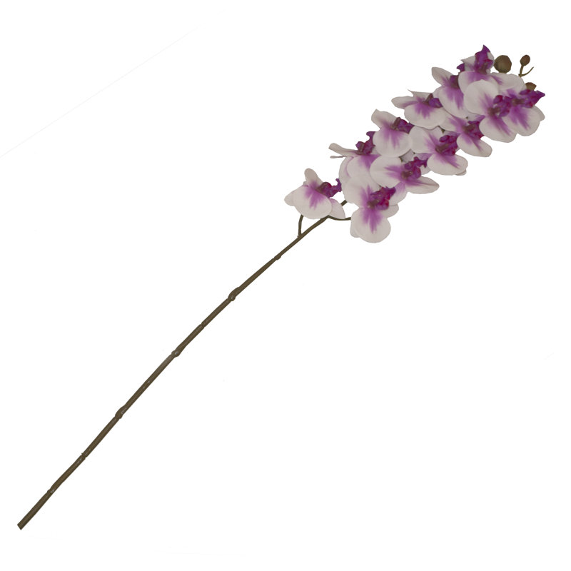 Tige d’orchidée en japonais artificiel, Blanc et mauve