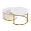 Modern 2 Pieces White Round Nesting  Coffee Table With Drawers In 27.6''