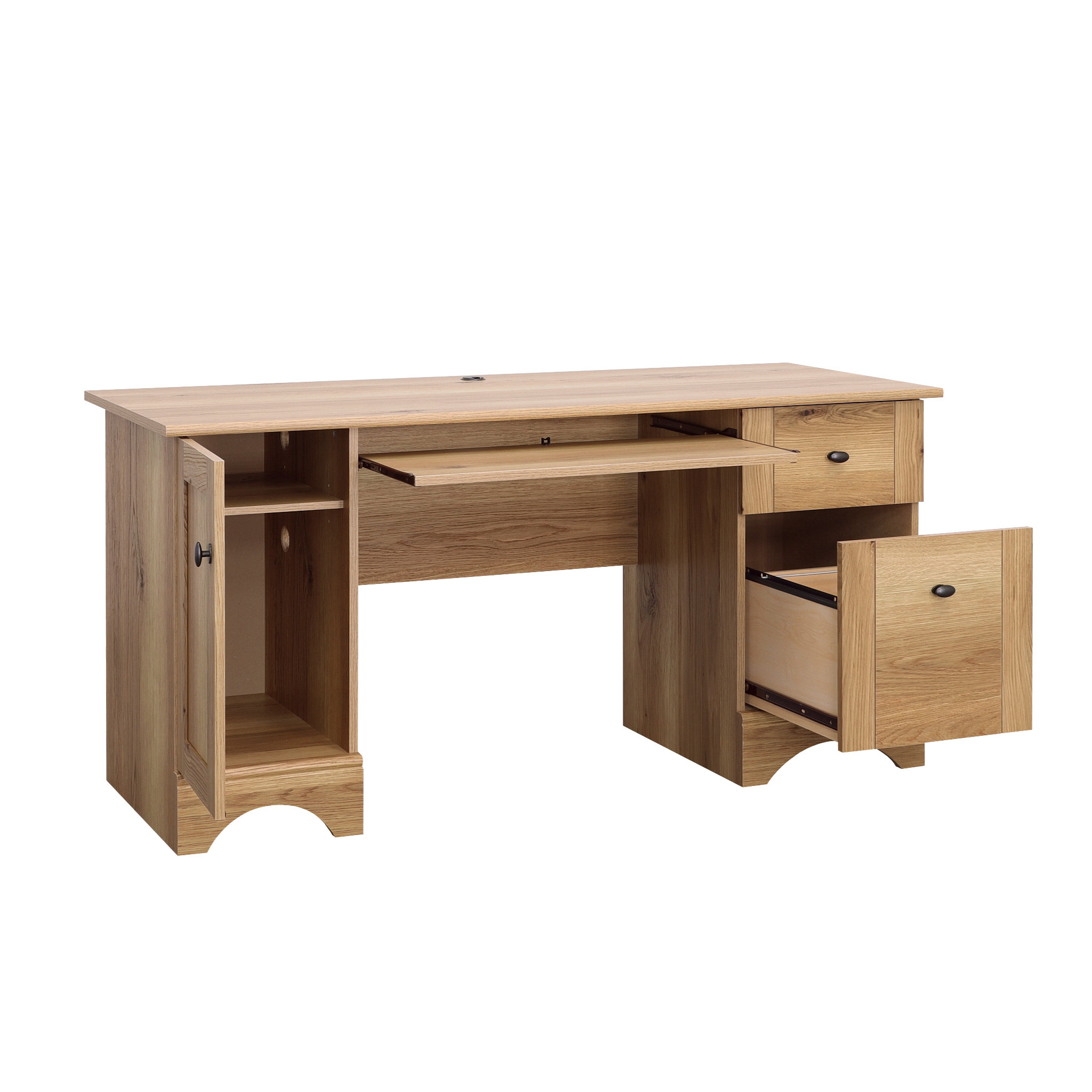 Latitude Run® Transitional Computer Desk Slide-Out Keyboard Tray ...