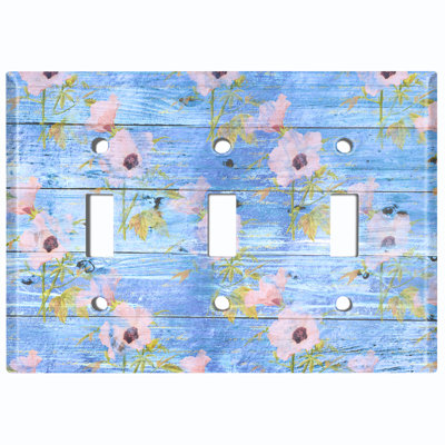 Patterned 3 - Gang Toggle Light Switch Standard Wall Plate