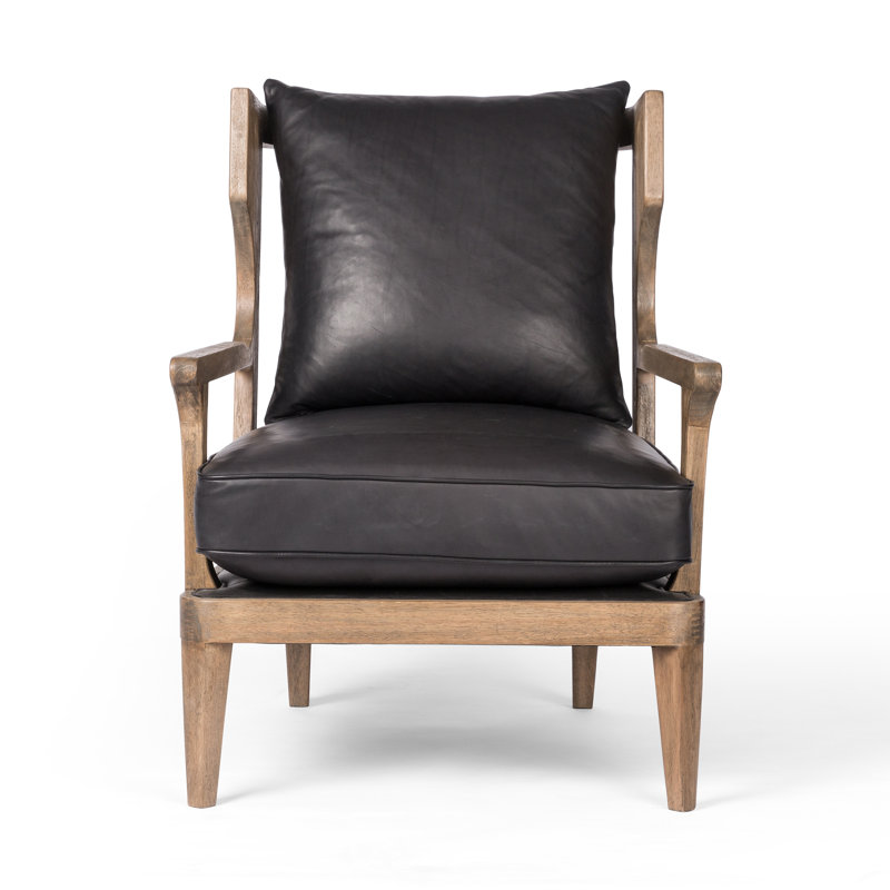 Lennon Armchair, Heirloom Black Genuine Leather