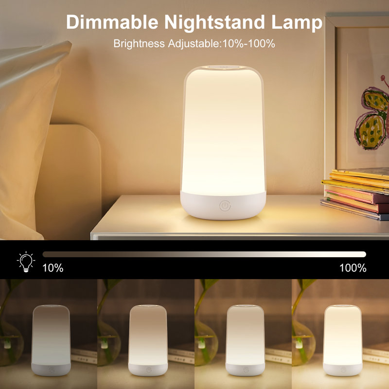 Dimmable Touch Night Light Rechargeable RGB Bedside Lamp