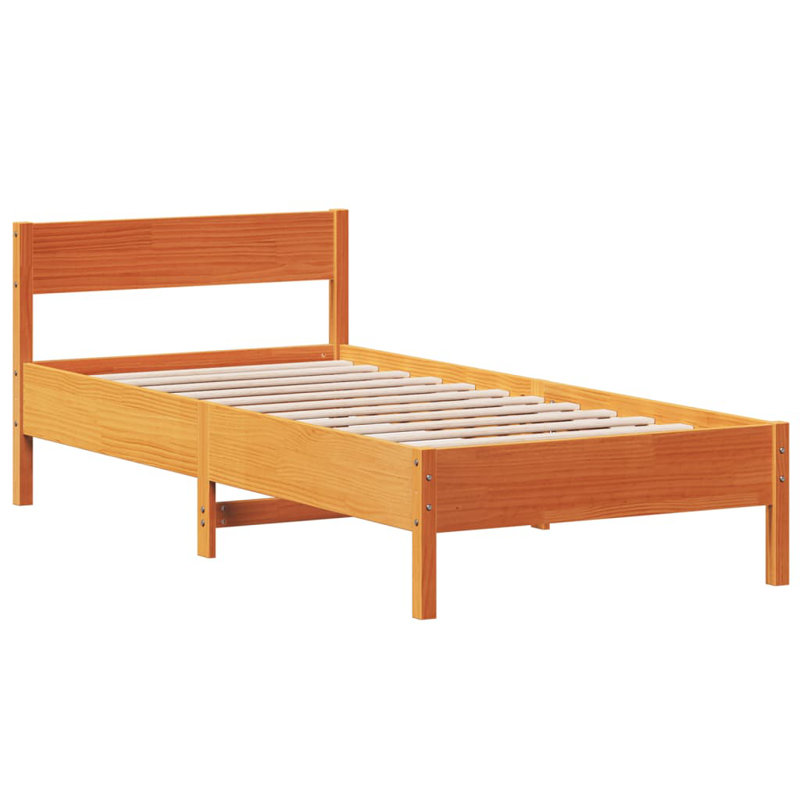 Anthoine Solid Wood Bed, White, European Single (90 x 200cm)