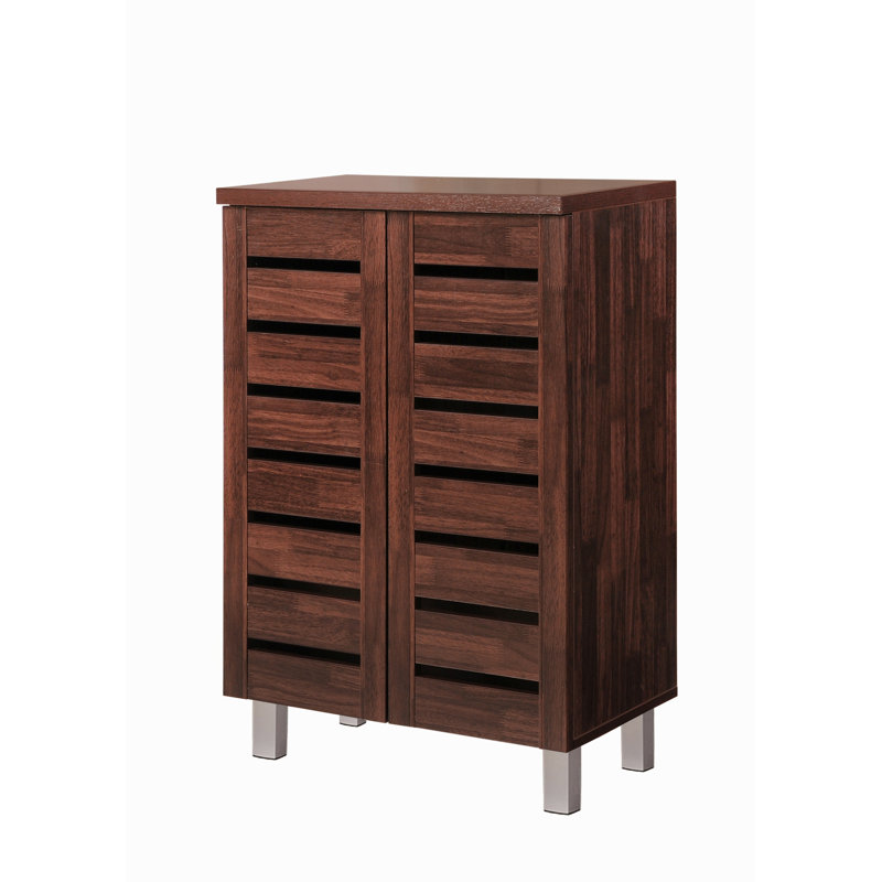 Osvaldo 8 Pair Shoe Storage Cabinet, Dark Brown