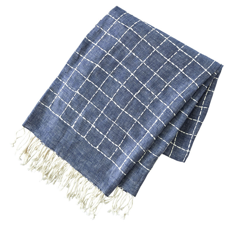 Lena Throw Blanket, Indigo