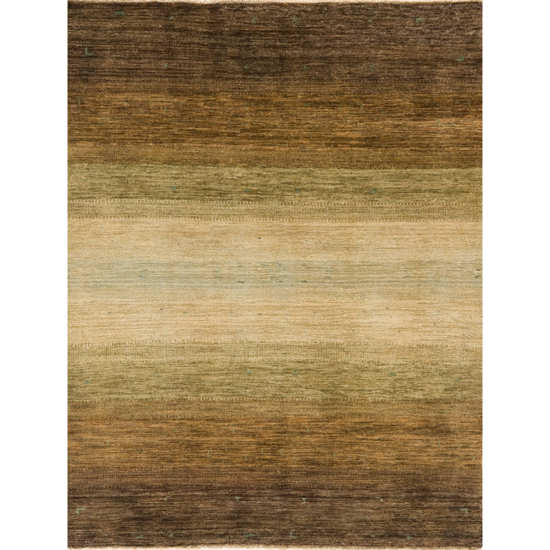 Tapis brun clair de haute qualité noué à la main, Rectangle 9 pi x 12 pi