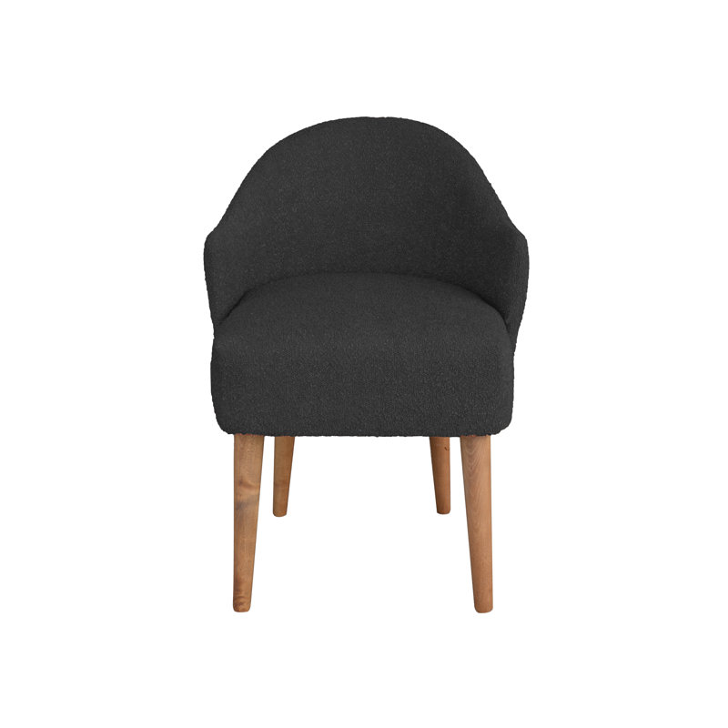 50cm H Polyester Blend Upholstered Slat Back Armchair, Graphite