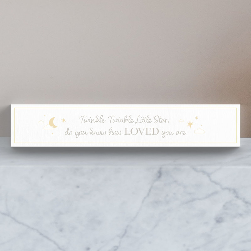 Alicia Text & Numbers Letter Block, White/Yellow