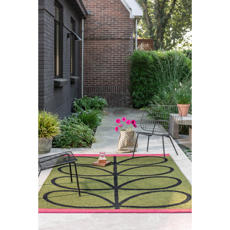 Linear Stem Hand Tufted Floral Area Rug, Rectangle 5'3" x 7'7"