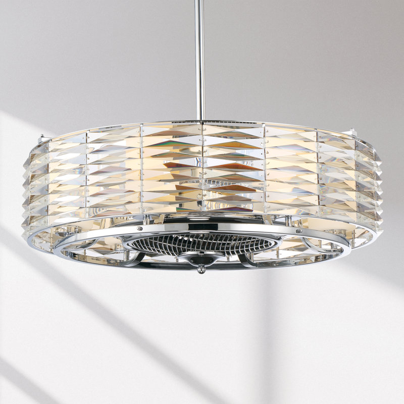 Ikeisha 29" 6-Light Fandelier in Polished Chrome with Remote Control