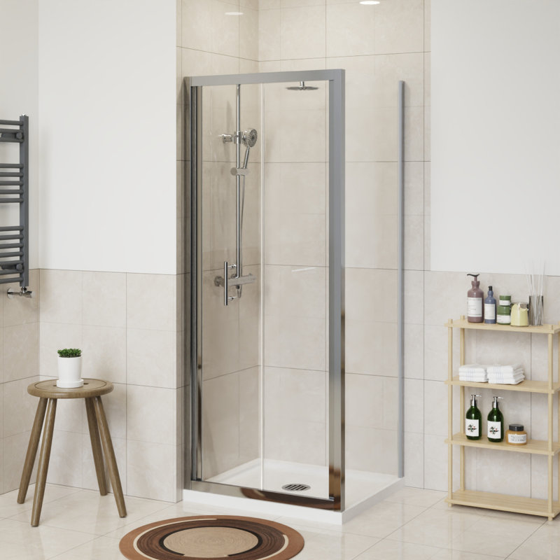 Serles Bathroom Bi-Fold Door Enclosure - 1900 x 700 mm, Chrome