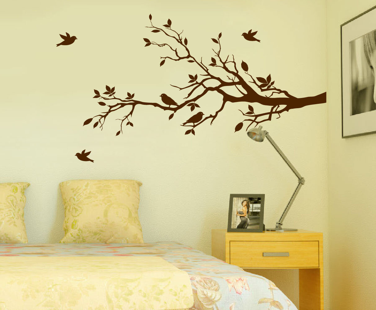 Isabelle & Max™ Tree Branches with Leaves and Love Birds Wall Decal ...