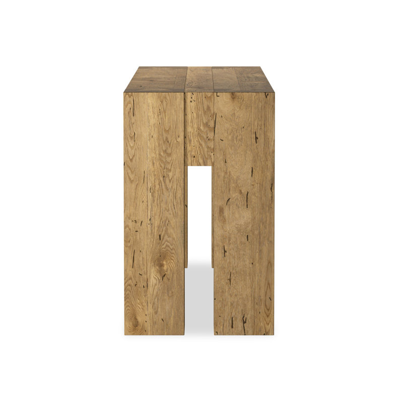 Abaso Console Table, 33" H x 72" W x 20.25" D, Rustic Wormwood Oak