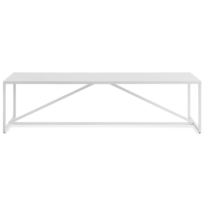 Strut Coffee Table, White, 14" H x 54" L x 20" W