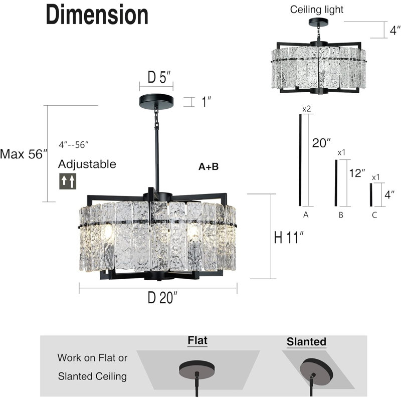 Abentego 5 - Light Drum Chandelier