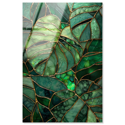Glass Leaf I Acrylic Print Nature Wall Decor by Art Remedy, Ready to Hang, 24 x 36