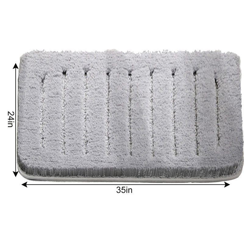Tapis pour salle de bain Jignesh, L 24 po x L 35 po, Gris clair