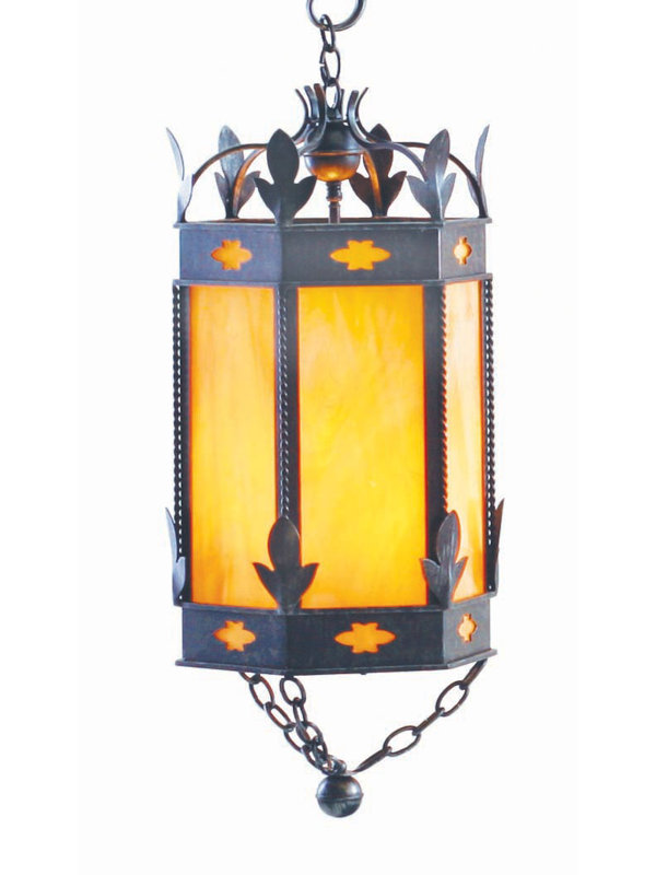 Luminaire suspendu géométrique 3 lumières Valhalla, Rouille antique, Teinte thé