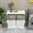 Two-Compartment Tilt-Out Laundry Sorter Cabinet-White