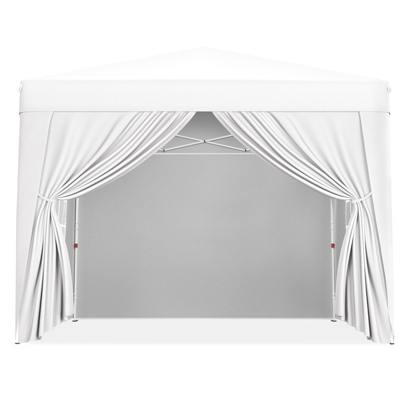 Iron Pop-Up Gazebo, 287cm H x 300cm W x 300cm D, White