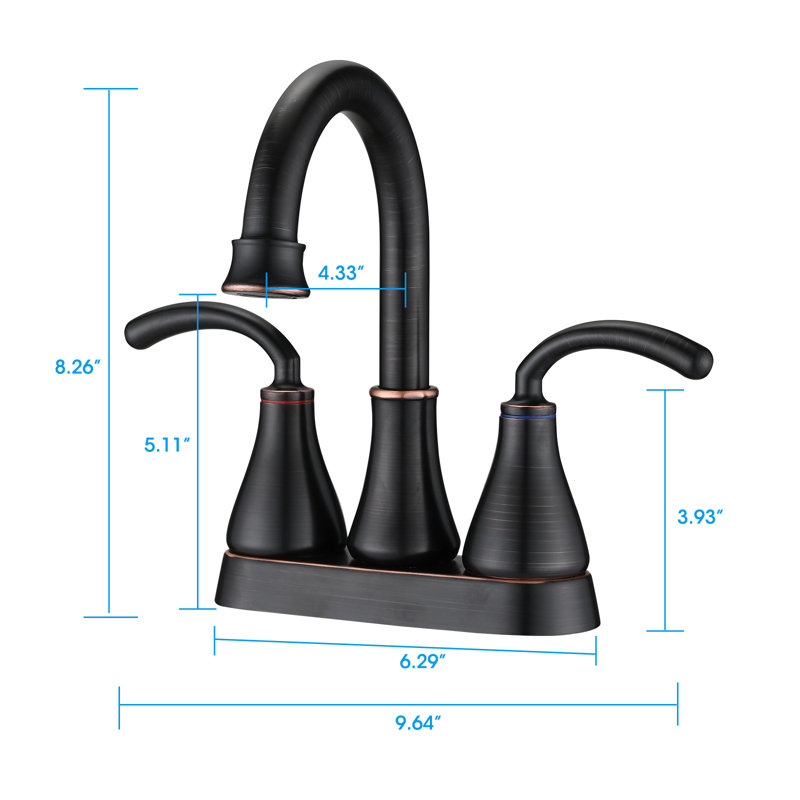 Centerset Bathroom Vanity Faucet With Drain Assembly, Oil Rubbed Bronze