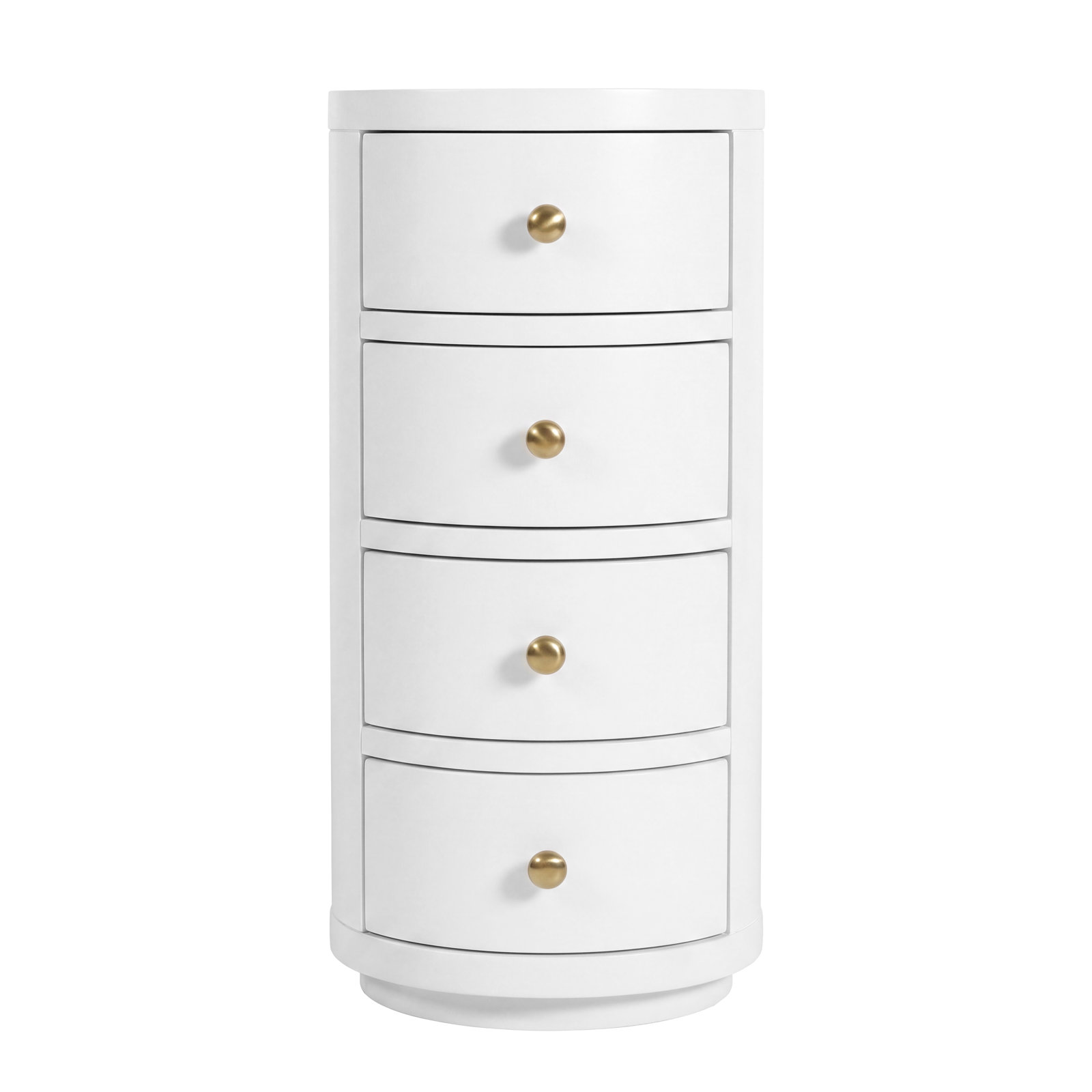 Celine 4-Drawer Acacia End Table, Smooth White