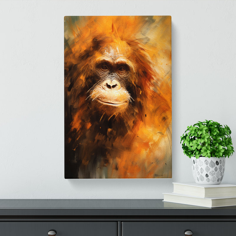 Orangutan Gestural - No Frame Print, 50cm H x 35cm W x 3cm D