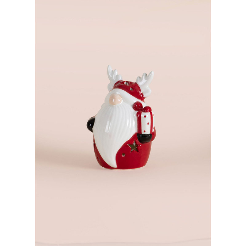 Elegant Ceramic Decorative Object, Red & White, 3.1 x 2.8 x 4.3 inches | 100% High-Quality Ceramic, Perfect for Home Decor & Accent Pieces | Stylish & Unique Design to Enhance Any Space
