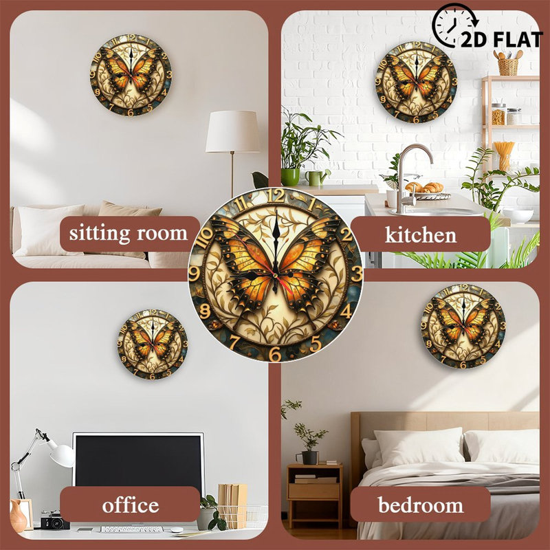 Horloge murale papillon